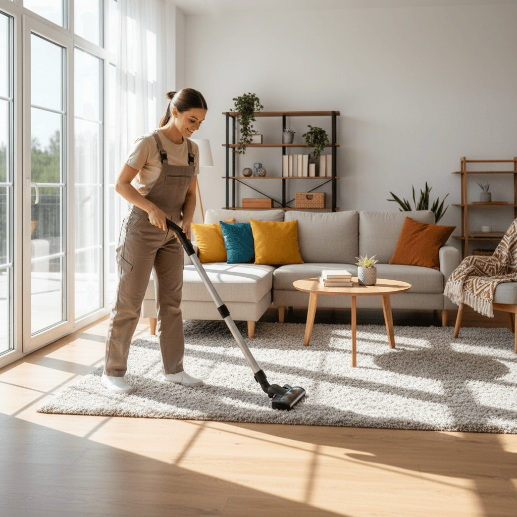 Residential living room and bedroom cleaning service